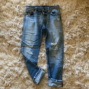 Levi’s 501 Straight Distressed Jean - Size 24